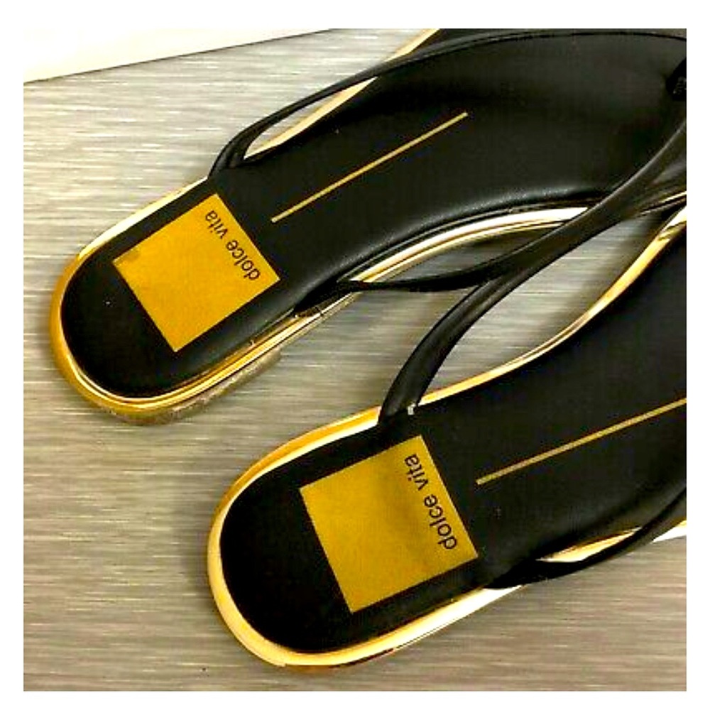 New in box size 4 black and gold summer sandals